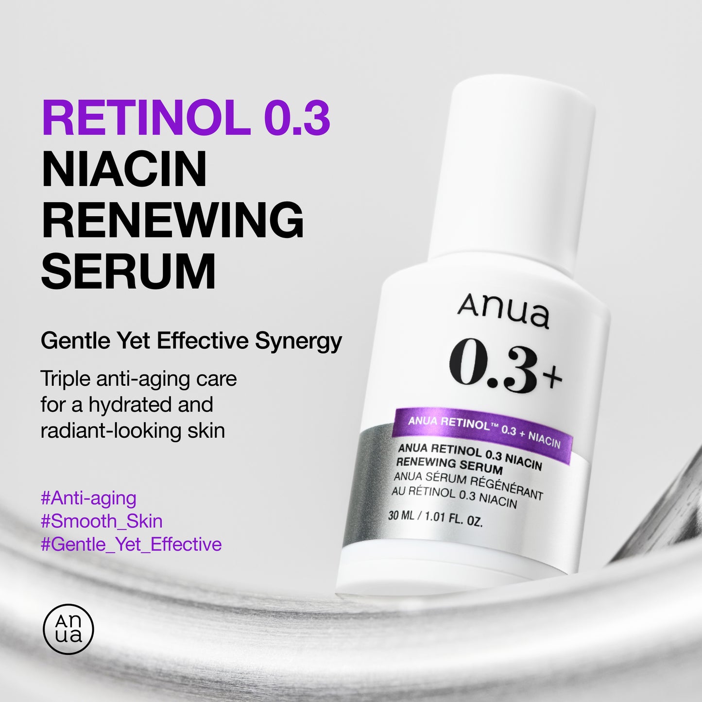 Suero renovador de retinol 0.3+ y niacinamida | Anua