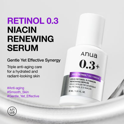 Suero renovador de retinol 0.3+ y niacinamida | Anua
