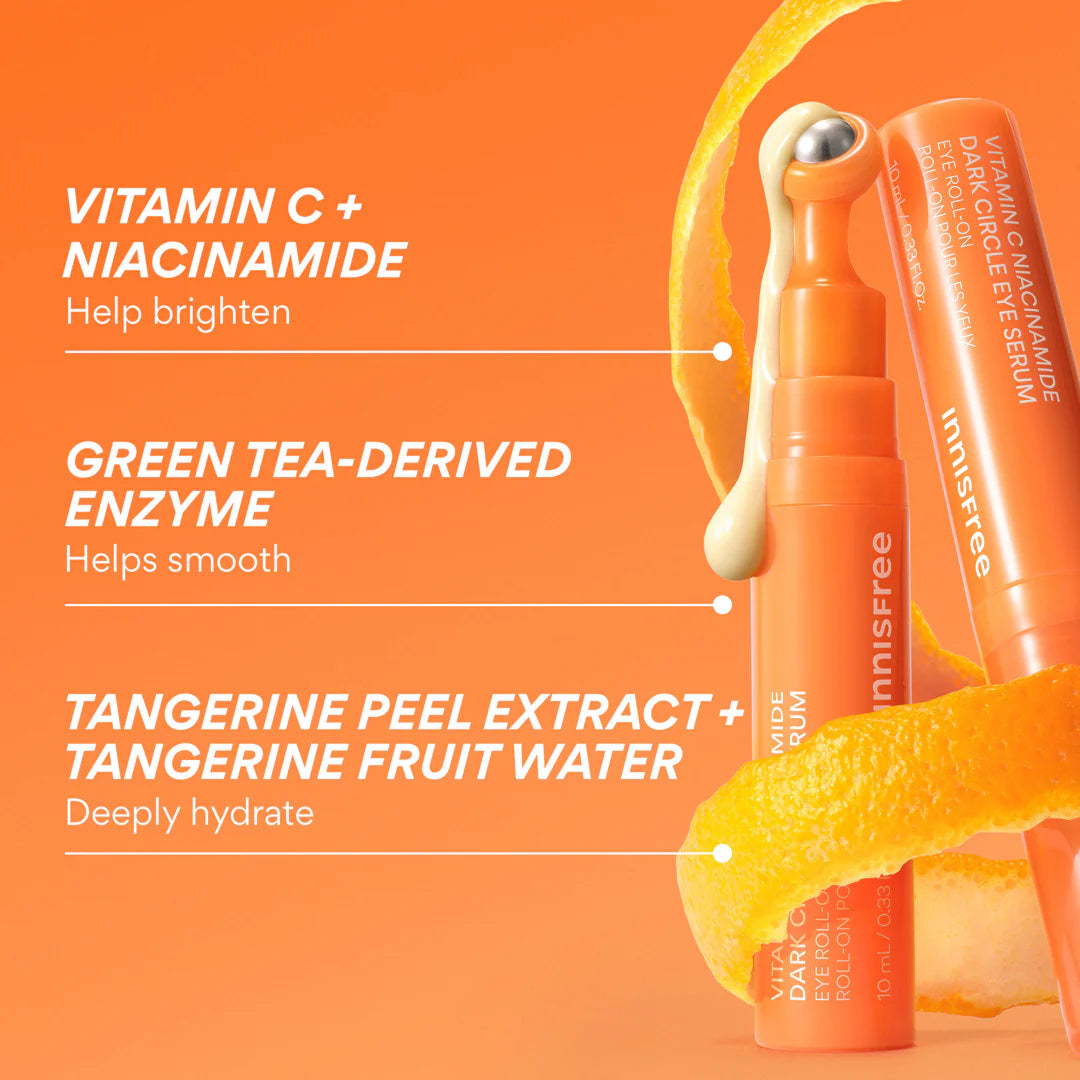 Suero iluminador contorno de ojos con niacinamida y vitamina C | Innisfree